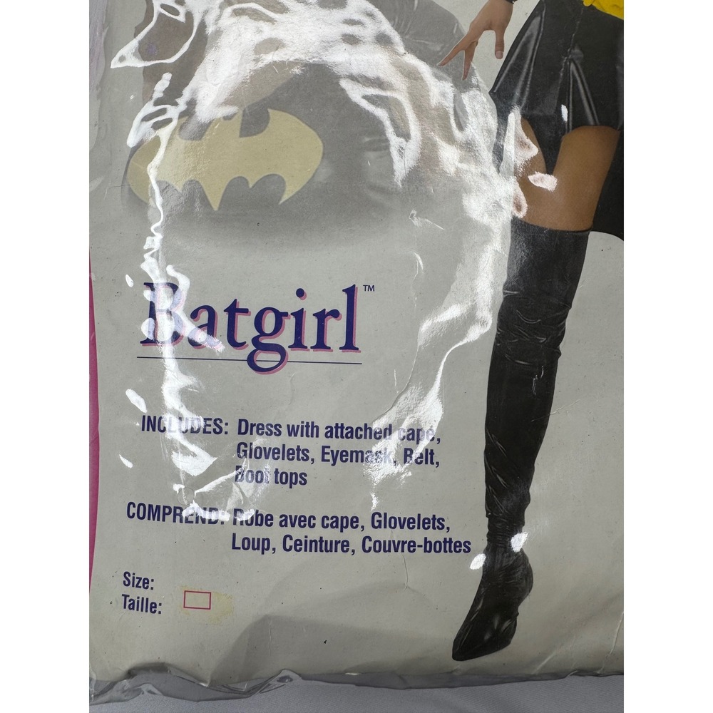 Secret Wishes Batgirl Costume Set Black Yellow Dress Cape Mask Belt Large 509
